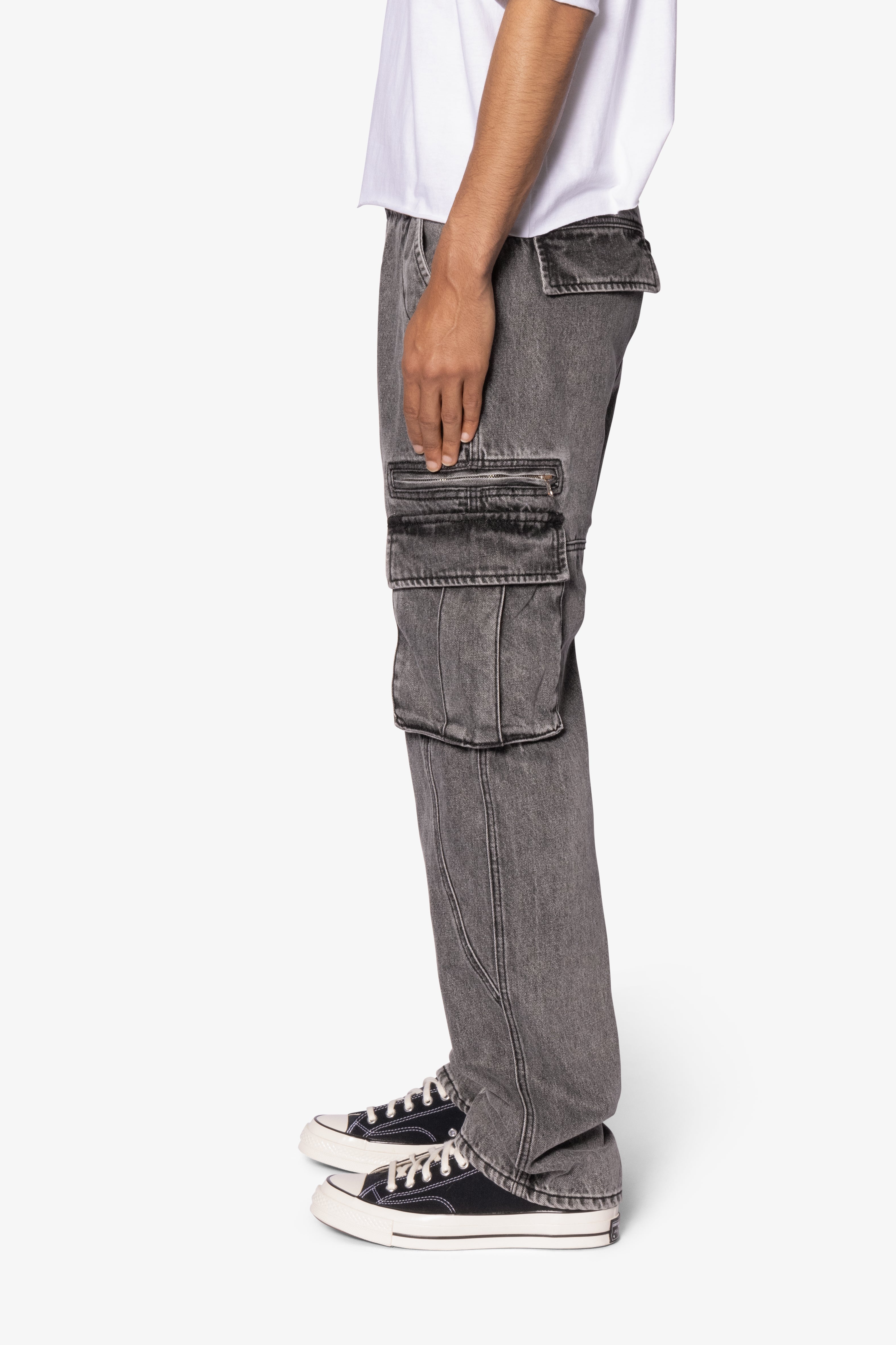 V652 Owl Grey Cargo Pants - Grey