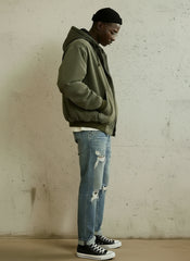 NOFAITH Washed and old hooded cotton clothes Men's autumn and winter Japanese retro cotton casual jacket Top No faith